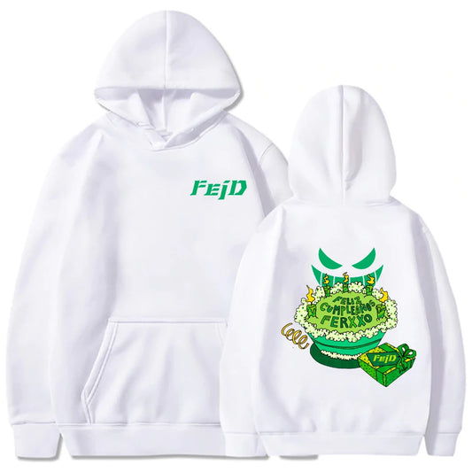 Feliz Cumpleaños Ferxxo Hoodie – White