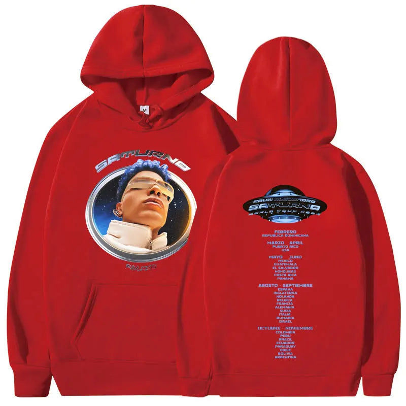 Rauw Alejandro Saturno Tour Red Hoodie