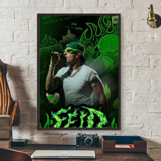 Ferxxo Live Performance Poster – Feid Neon Green