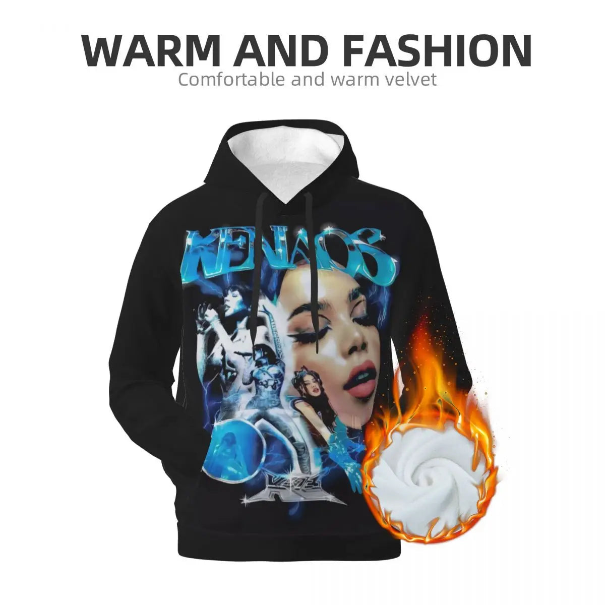 Kenia OS Graphic Collage Hoodie – Black