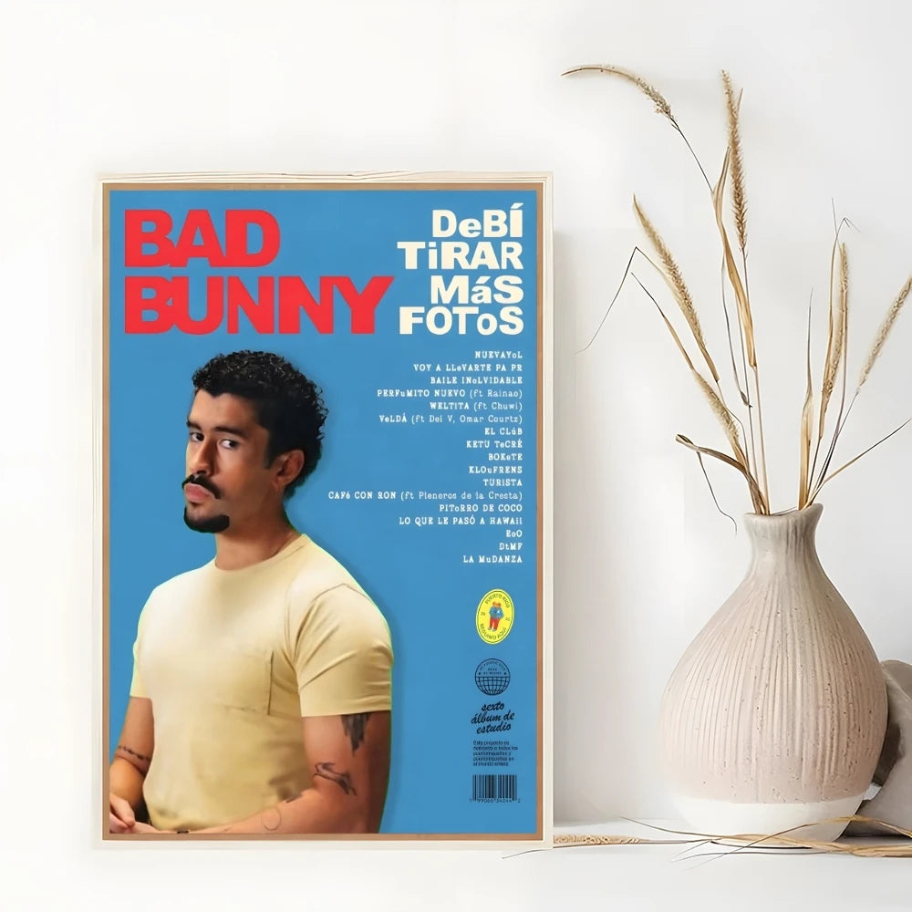 Bad Bunny “DeBí TiRAR MáS FOTos” Blue Poster Print