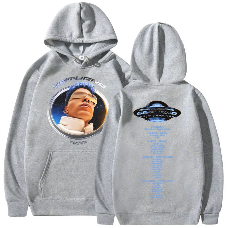Rauw Alejandro Saturno Tour Gray Hoodie