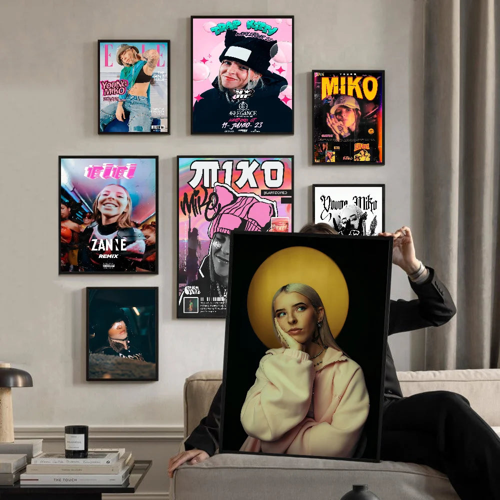 Young Miko Retro Neon Poster