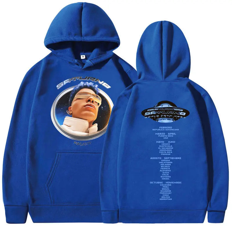 Rauw Alejandro Saturno Tour Blue Hoodie