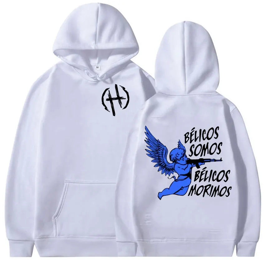 Junior H Sad Boyz “Bélicos Somos” White Hoodie