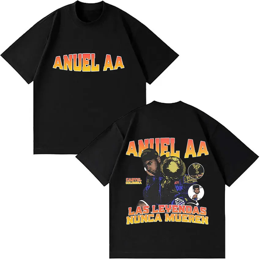 Rapper Anuel AA Tour Album 2025 T-Shirt - black