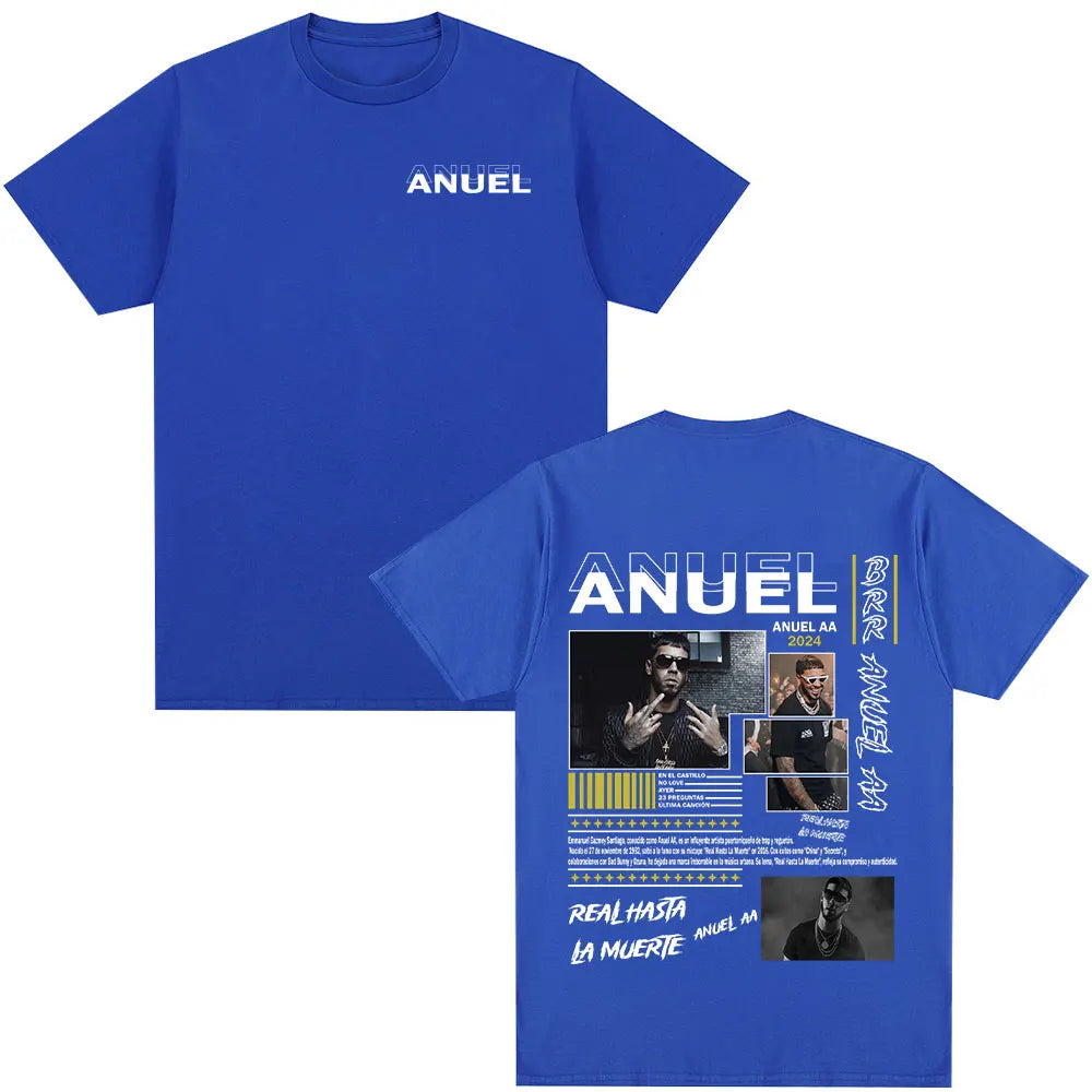 Anuel AA Real Hasta La Muerte T-Shirt Blue