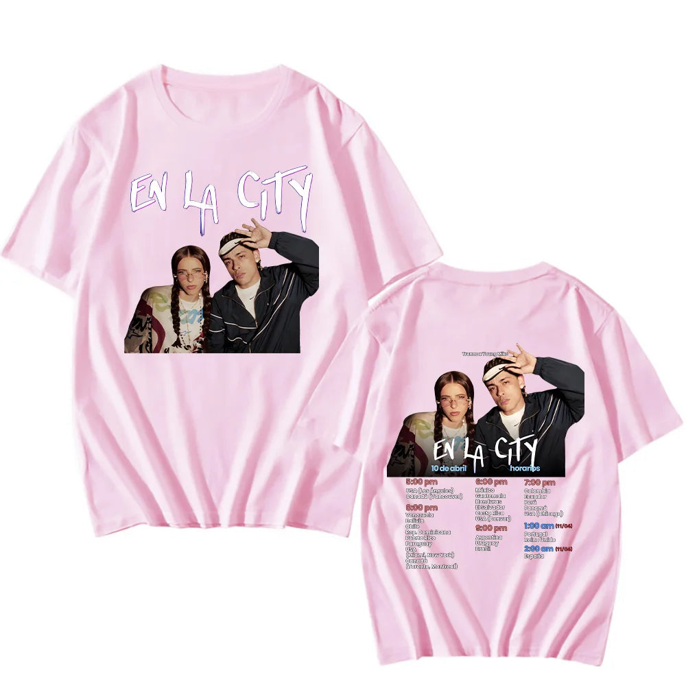 Trueno & Young Miko “EN LA CITY” T-Shirt – Pink