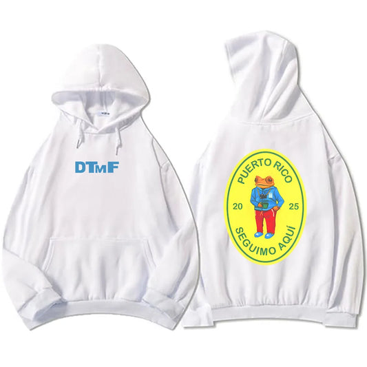 Debí Tirar Más Fotos White Bad Bunny Hoodie – Puerto Rico DTMF 2025