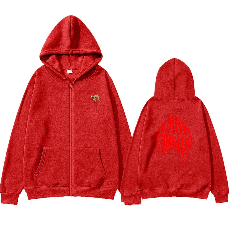 Nata Montana Red Zipper Hoodie – Natanael Cano Corridos Tumbados
