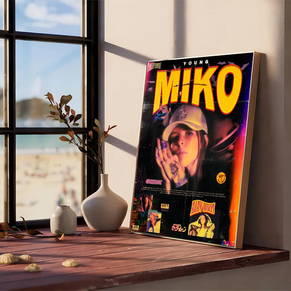 Young Miko Retro Neon Poster
