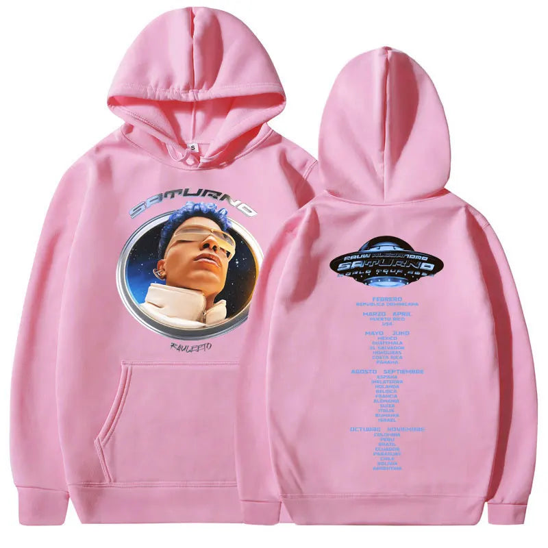 Rauw Alejandro Saturno Tour Pink Hoodie