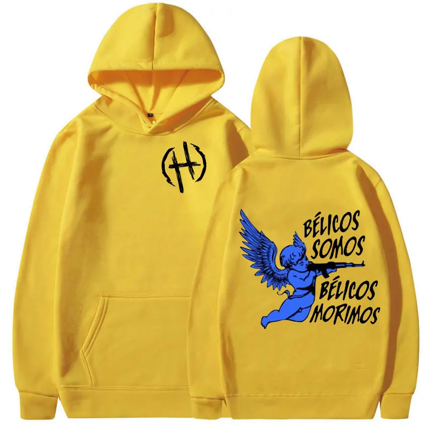 Junior H Sad Boyz “Bélicos Somos” Yellow Hoodie