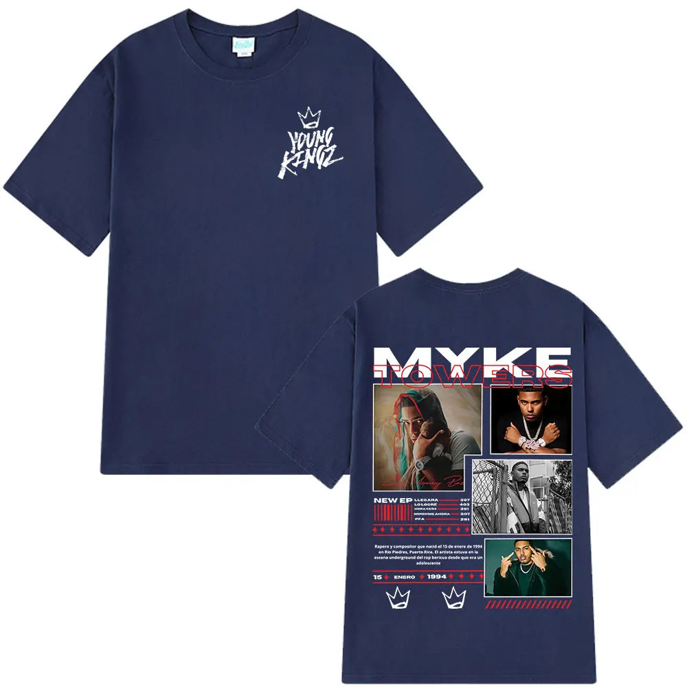Blue Navy Myke Towers Young Kingz T-Shirt