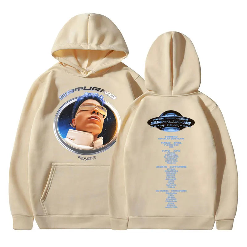 Rauw Alejandro Saturno Tour Beige Hoodie