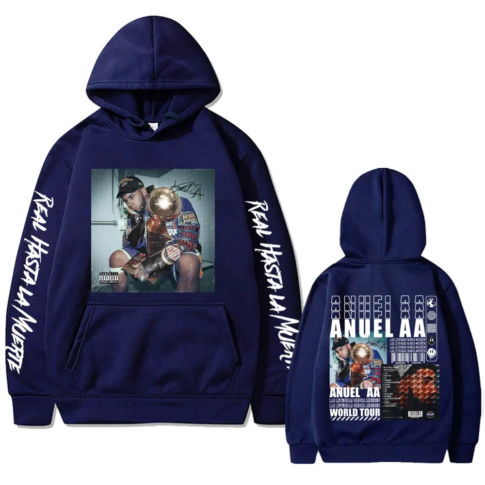 Anuel AA Las Leyendas Nunca Mueren World Tour Hoodie – Gray