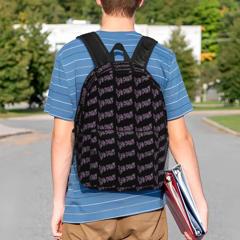 Junior H Sad Boyz Logo Backpack – Purple