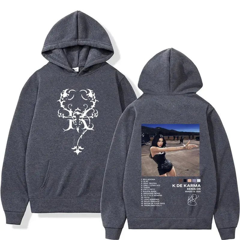 Kenia OS K de Karma Tracklist Hoodie - Dark Grey