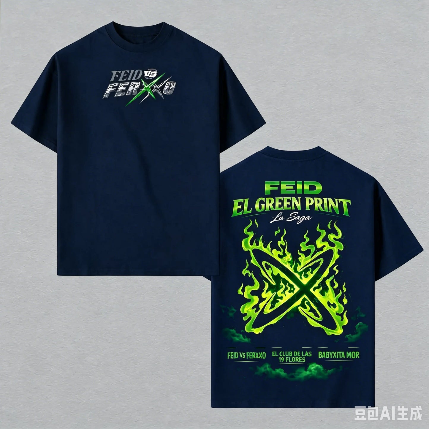 Feid EL GREEN PRINT: La Saga FEID VS FERXXO T-Shirt