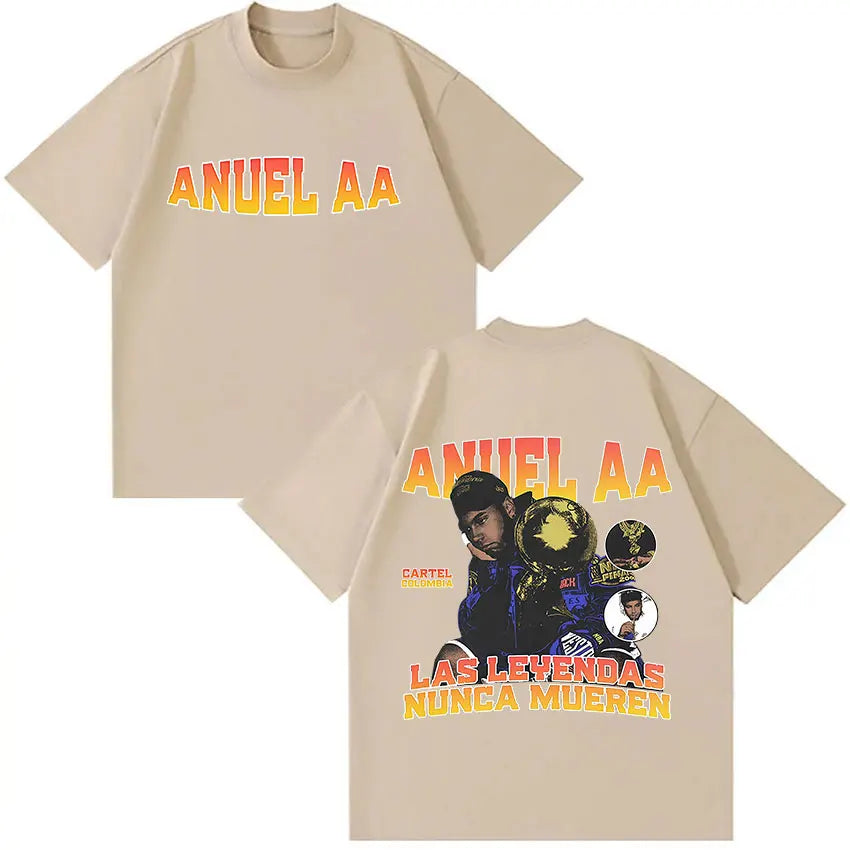 Rapper Anuel AA Tour Album 2025 T-Shirt - beige
