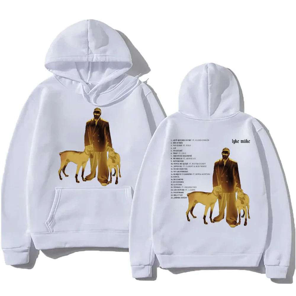 Myke Towers Lyke Mike Album Hoodie White