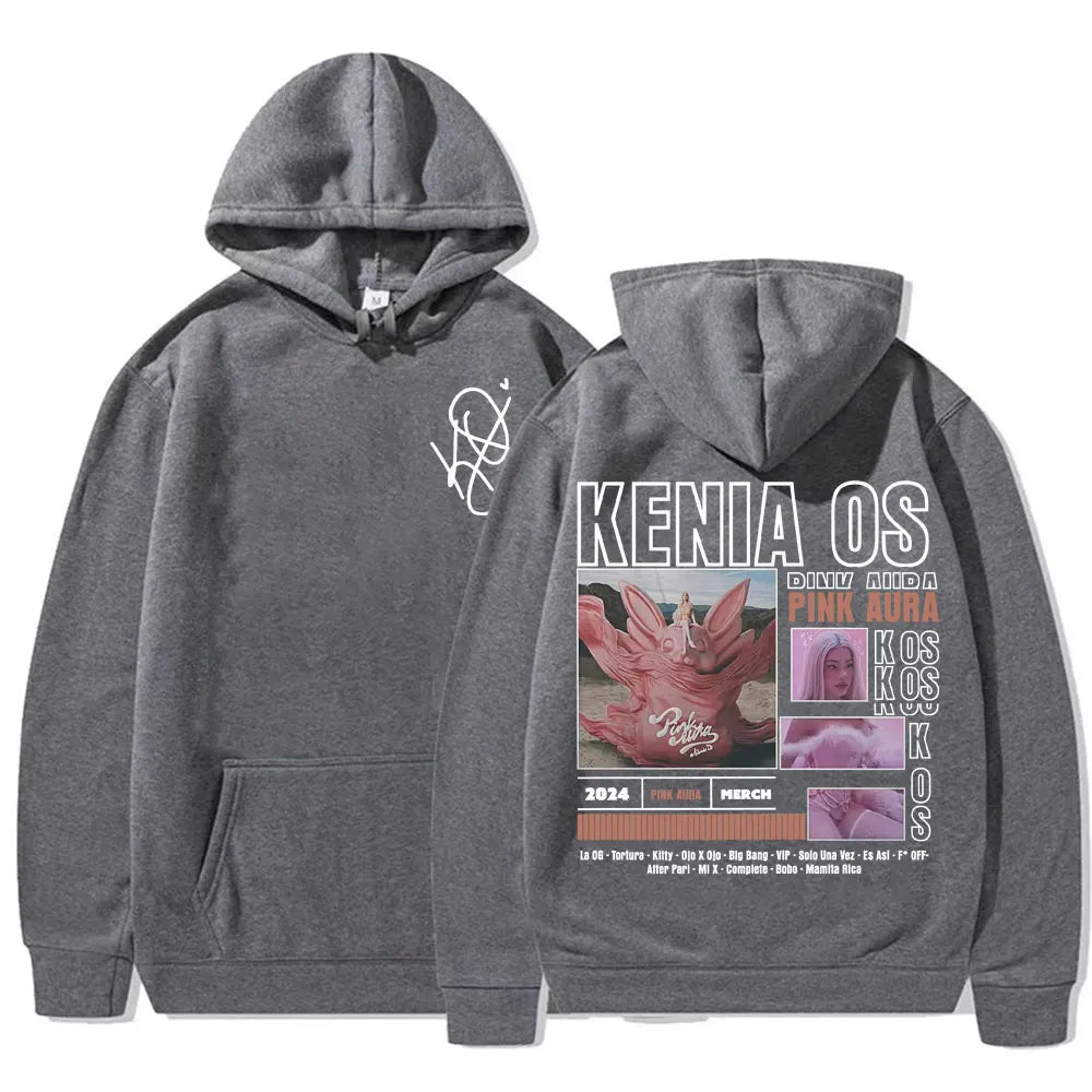 Dark Gray Kenia OS Pink Aura Tour 2025 Hoodie