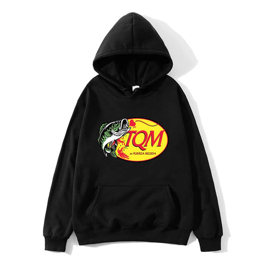 Black TQM Hoodie by Fuerza Regida