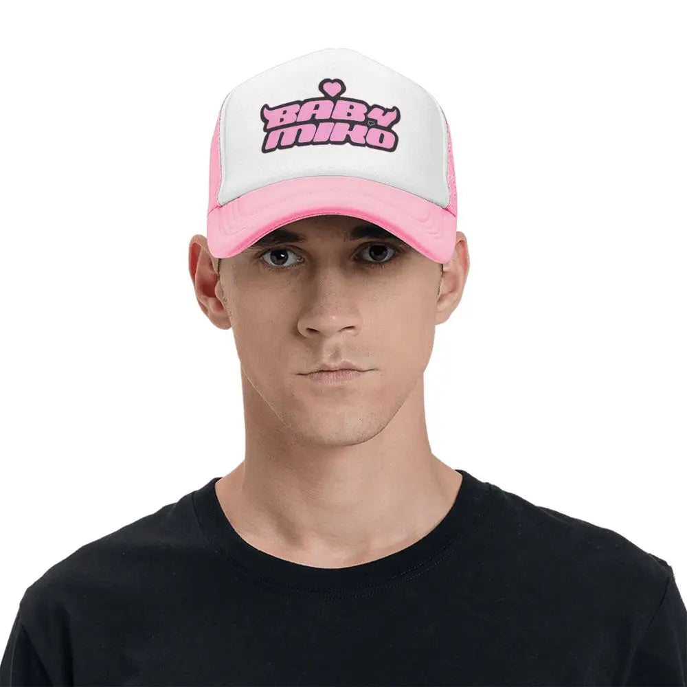 Baby Miko Young Miko Trucker Hat Unisex Hip-Hop Mesh Baseball Caps Adjustable Sports Cap