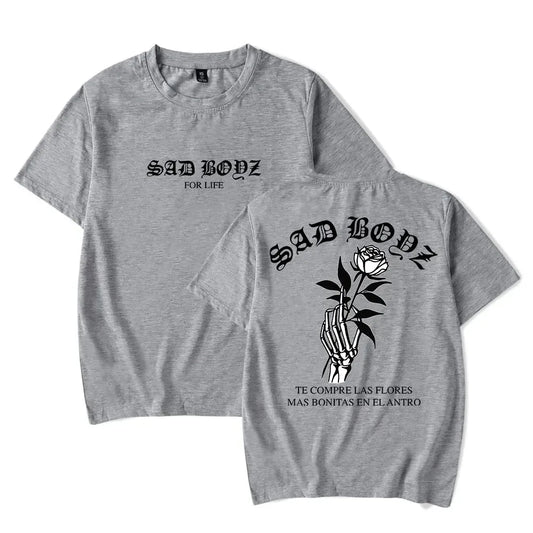 Junior H Sad Boyz “Las Flores” Gray T-Shirt