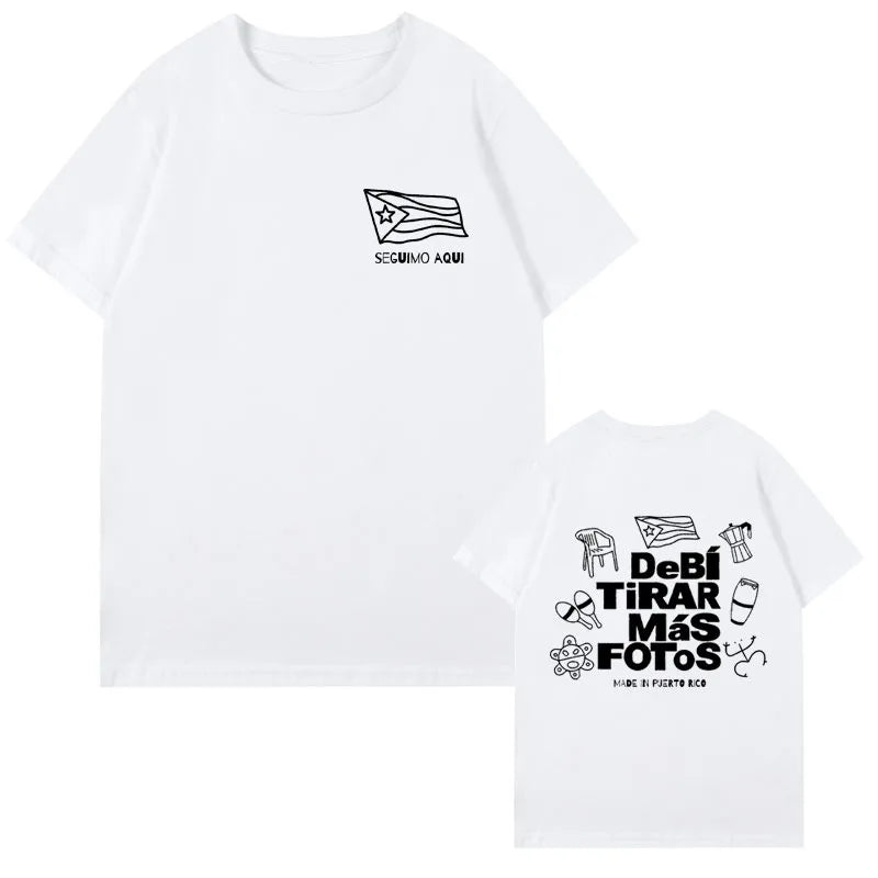 Bad Bunny White T-Shirt – Debí Tirar Más Fotos