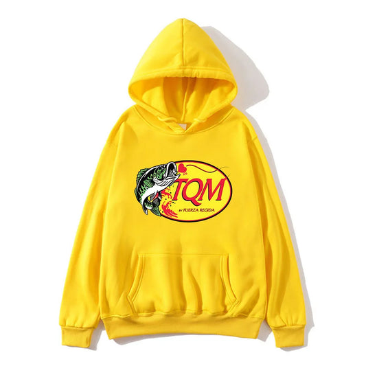 Yellow TQM Hoodie by Fuerza Regida