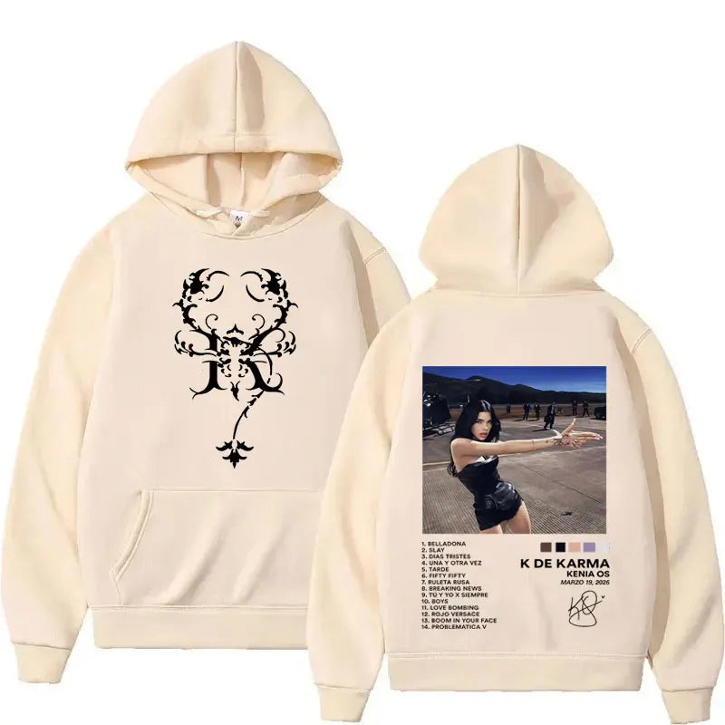 Kenia OS K de Karma Tracklist Hoodie - Beige
