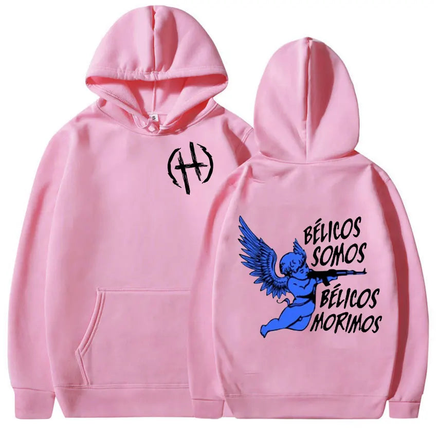 Junior H Sad Boyz “Bélicos Somos” Pink Hoodie