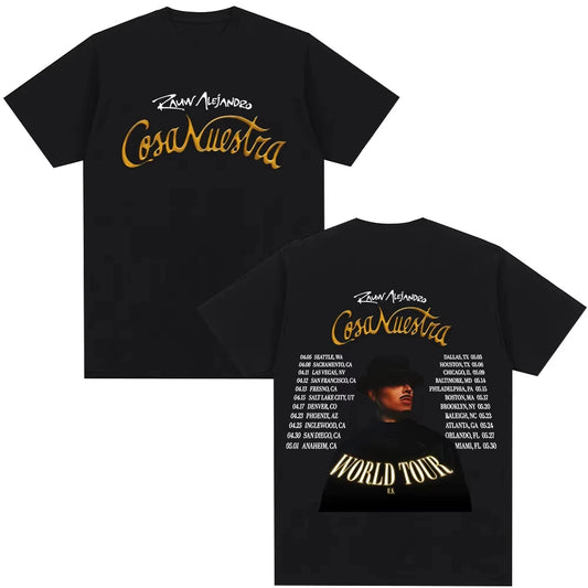 Rauw Alejandro Cosa Nuestra World Tour 2025 T-Shirt – Black