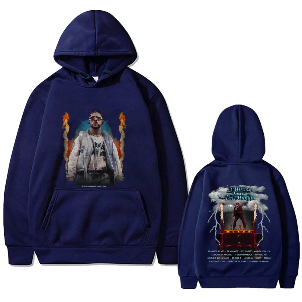 Bad Bunny El Último Tour Del Mundo Hoodie – Navy Blue