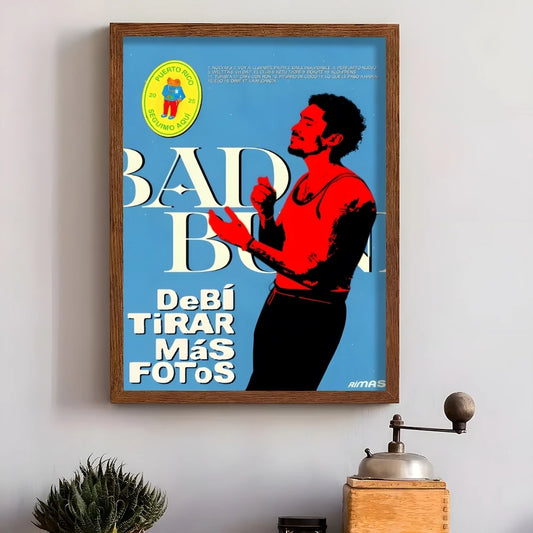 Bad Bunny “DeBí TiRAR MáS FOTos” Blue Poster Print