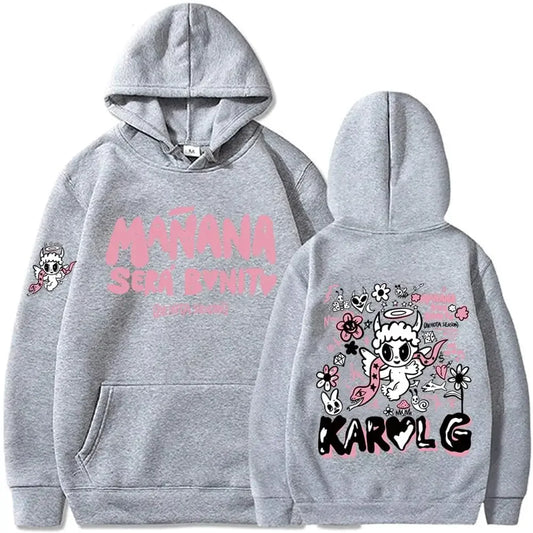 Karol G Gray Hoodie – Mañana Será Bonito Angel