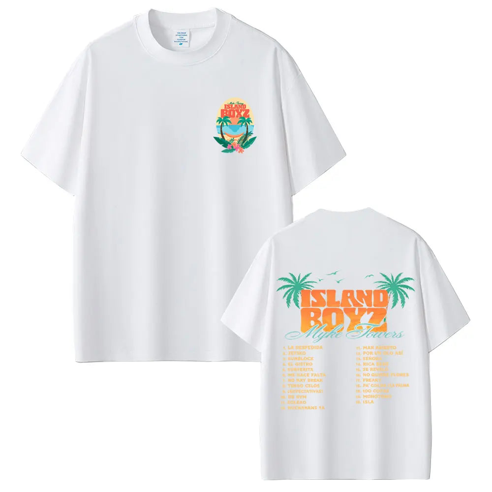 Myke Towers Island Boyz Album T-Shirt - White
