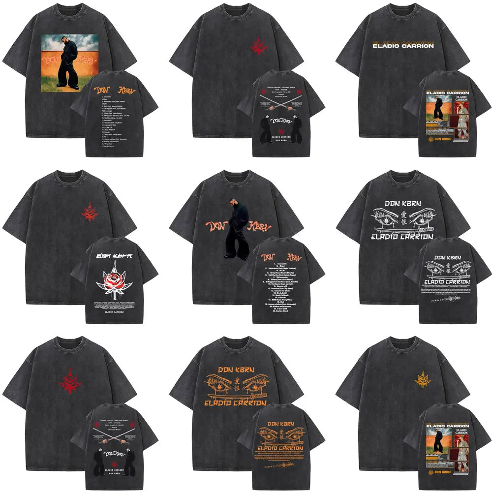 Eladio Carrión Don KBRN “Katana Eyes” T-Shirt – Orange Print (Black)