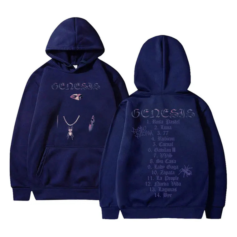 Peso Pluma Genesis Music Album Hoodie - Navy Blue