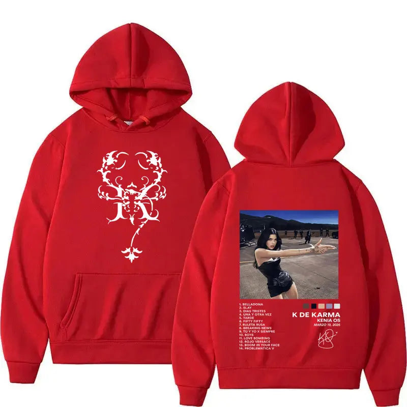 Kenia OS K de Karma Tracklist Hoodie - Red