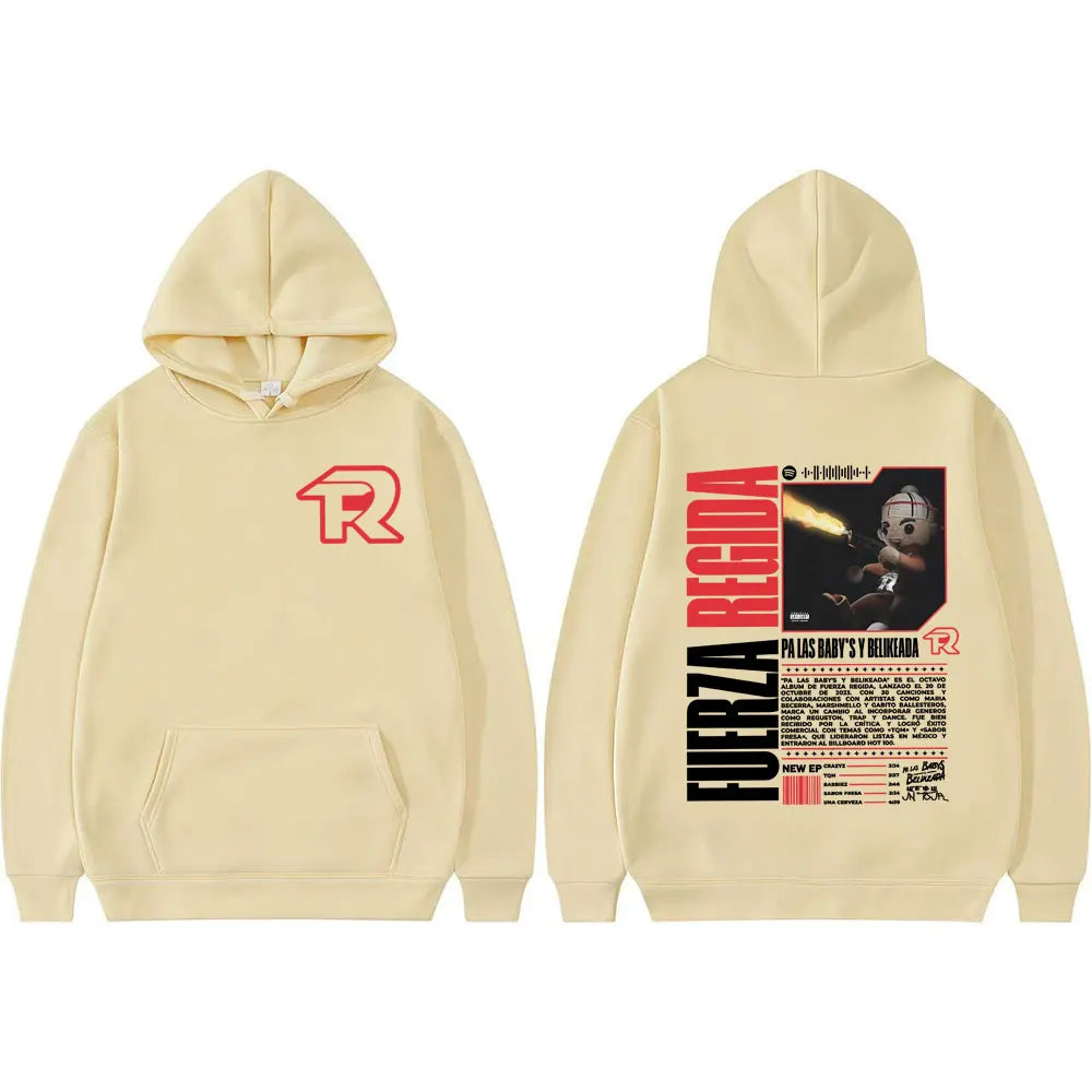 Fuerza Regida Regulated Force 2025 Tour Hoodie (Beige)