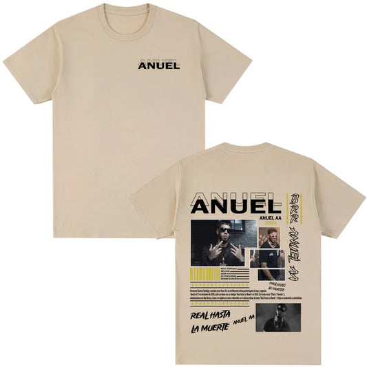 Anuel AA Real Hasta La Muerte T-Shirt Beige
