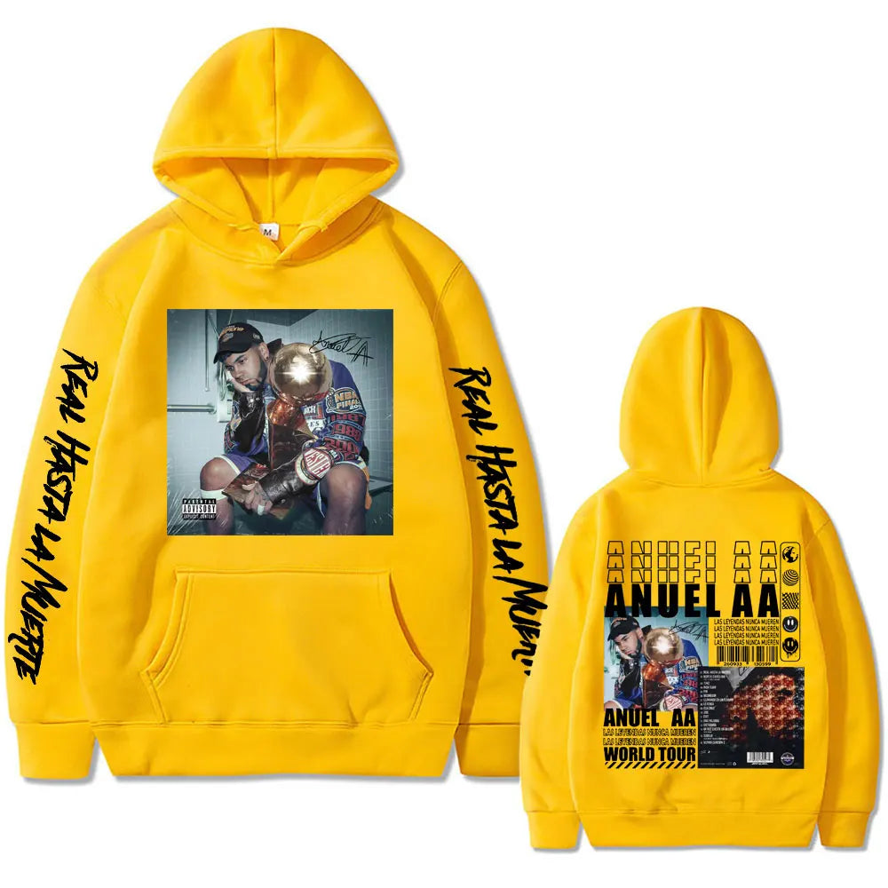 Anuel AA Las Leyendas Nunca Mueren World Tour Hoodie – Yellow