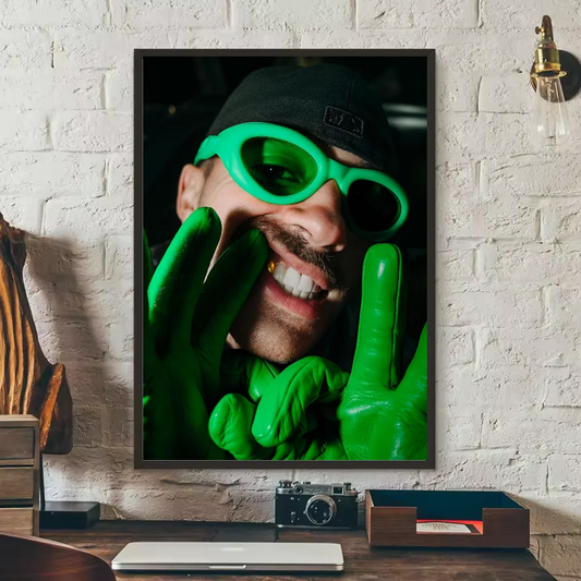 Feid Green Vibes Poster