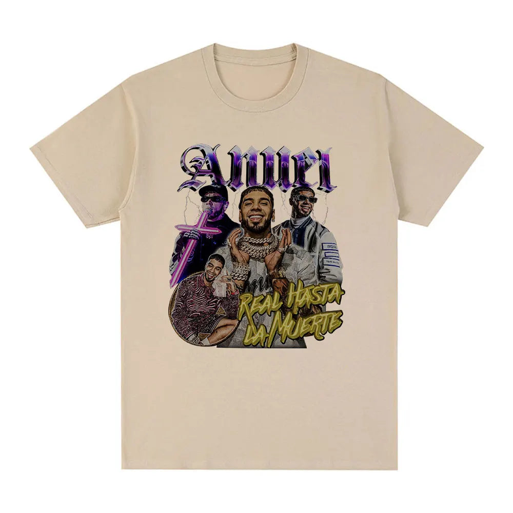 Anuel AA Real Hasta La Muerte Graphic T Shirt - green