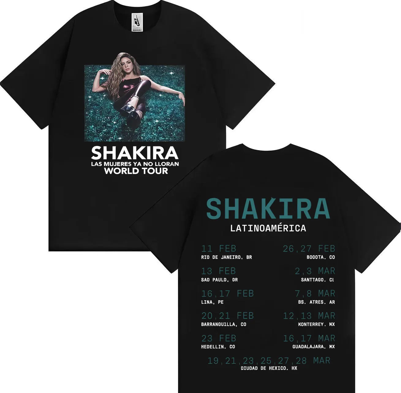 Shakira Las Mujeres Ya No Lloran Latinoamérica World Tour T-Shirt (Beige)