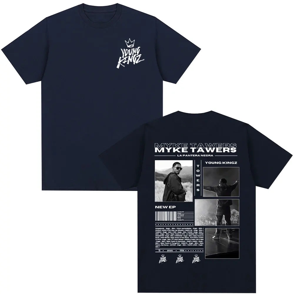 Myke Towers LA PANTERA NEGRA T-Shirt Navy Blue