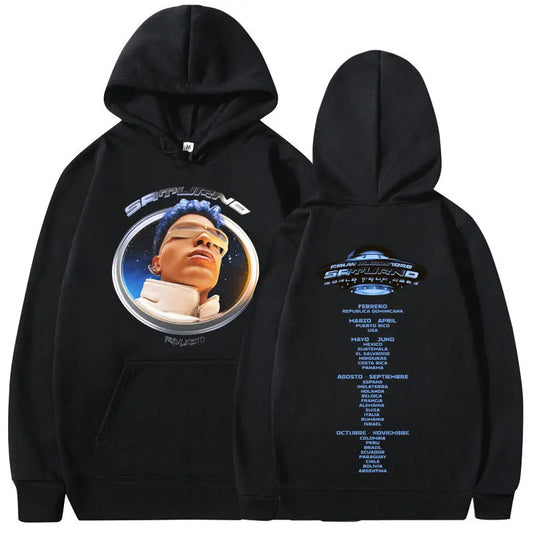 Rauw Alejandro Saturno Tour Black Hoodie