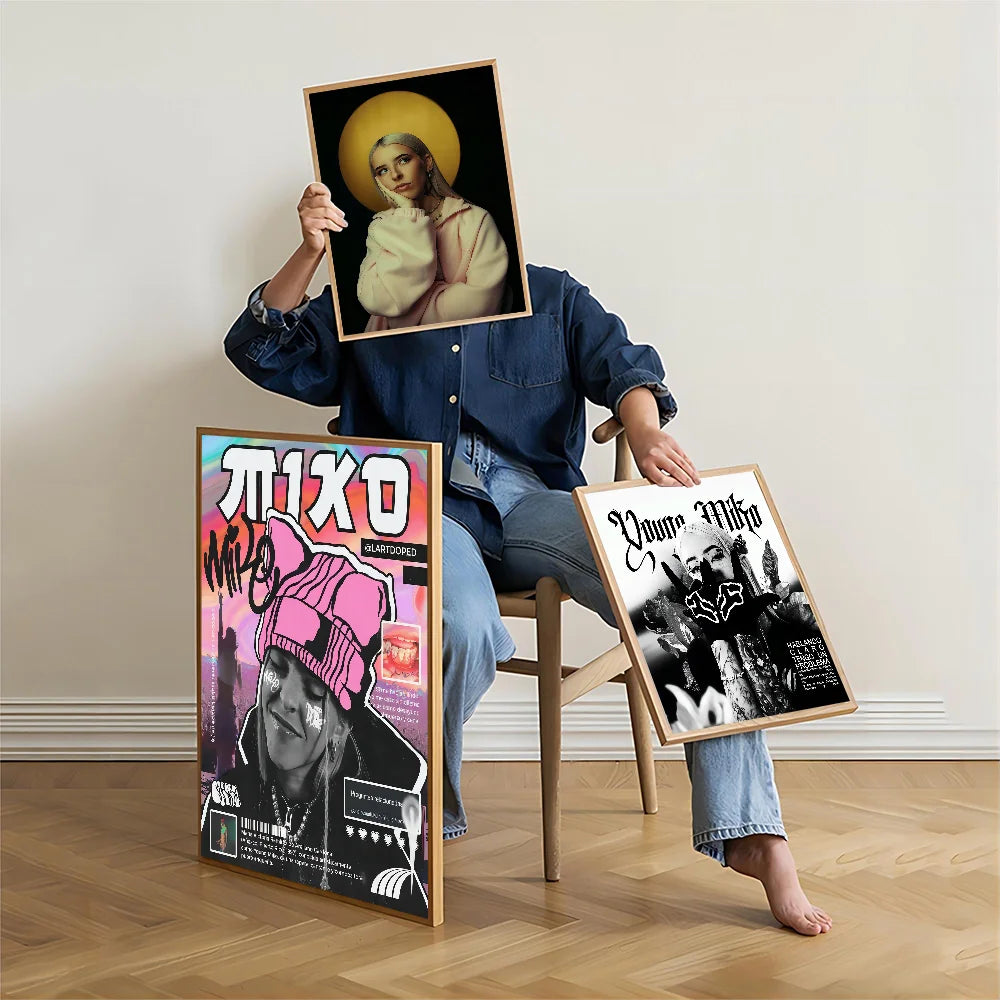 Young Miko Black & White Poster